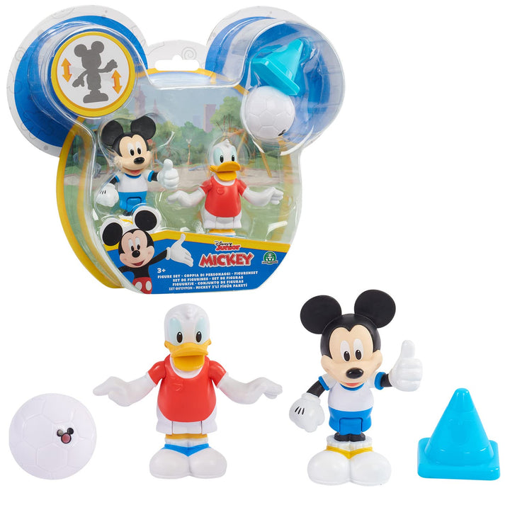Mickey, 2 bewegliche Figuren, 7,5 cm, mit Zubehör, Fussballspielzeug, für Kinder ab 3 Jahren, McC042