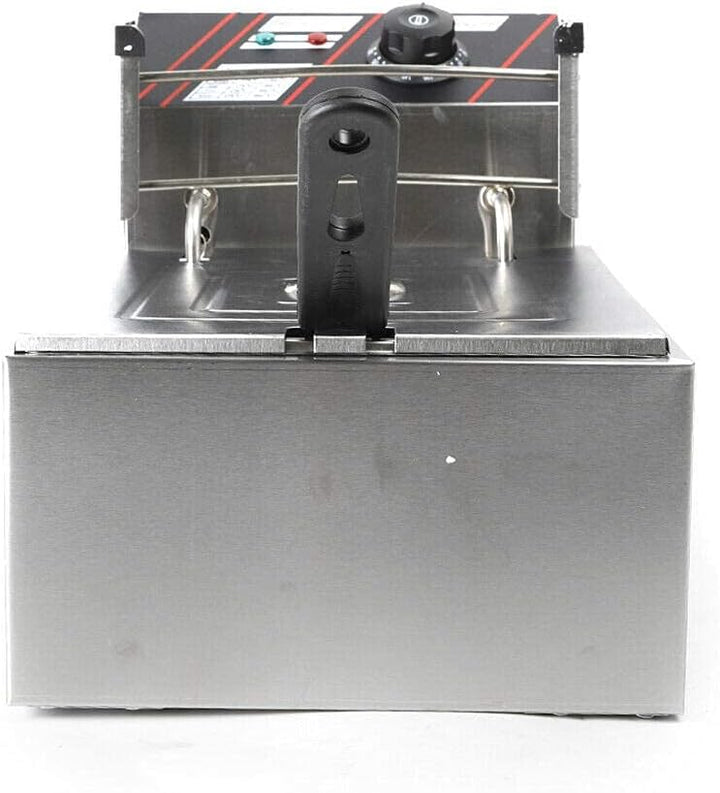 Edelstahl Fritteuse, Fritteuse Fritöse, 2.5 Liter 2.5KW, mit Temperaturkontrolle, 60-200℃, inkl. Kor