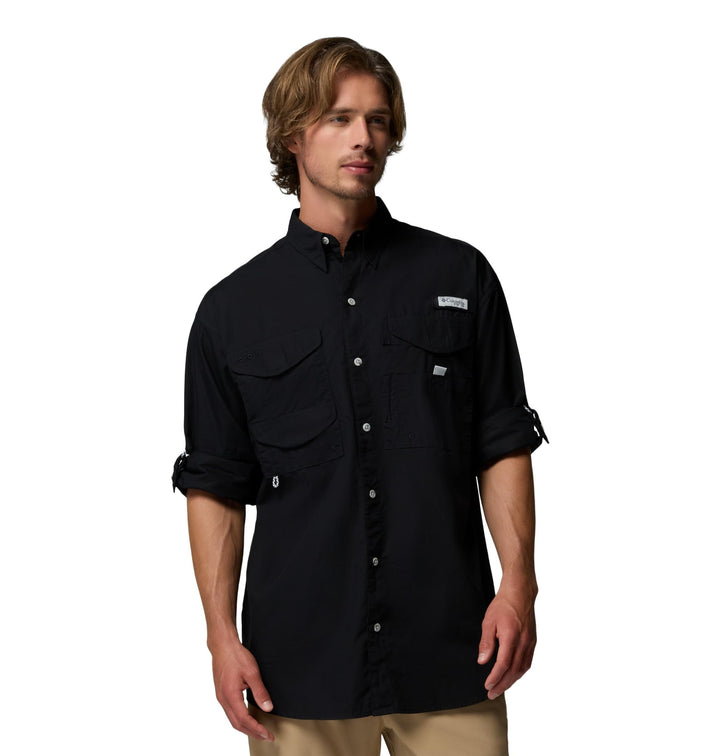Columbia Herren PFG Bonehead Langarmshirt, Baumwolle, Entspannte Passform Sport-Shirts XL Schwarz, X