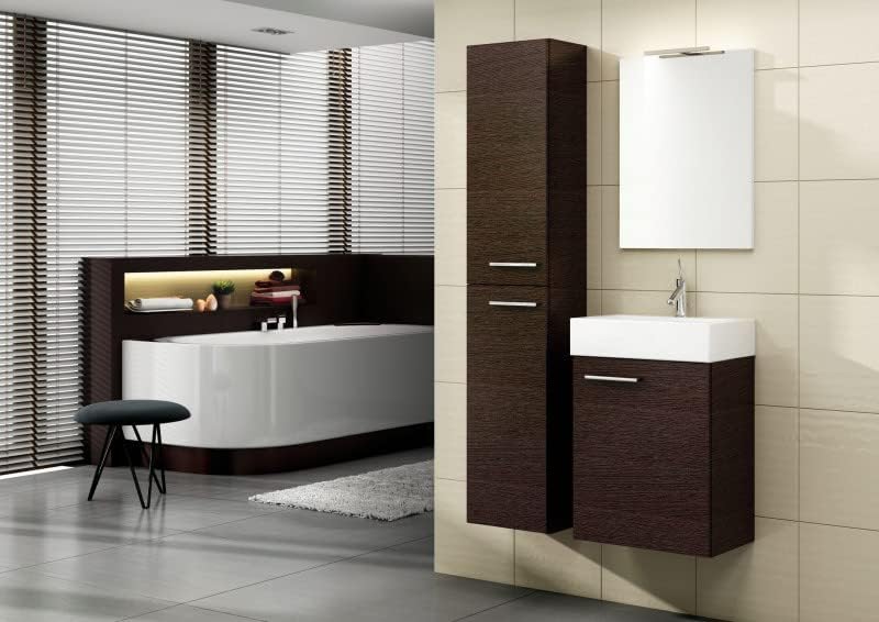 VBChome Badmöbel Set 45 cm Schwarz Matt Waschbecken mit Hängeschrank Badezimmerschrank mit Waschbeck