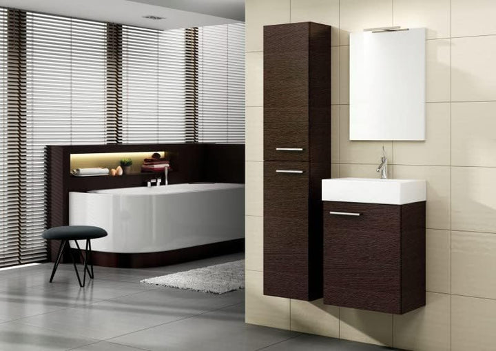VBChome Badmöbel Set 45 cm Weiss – Waschbecken mit Hängeschrank, Badezimmerschrank mit Waschbeckenun