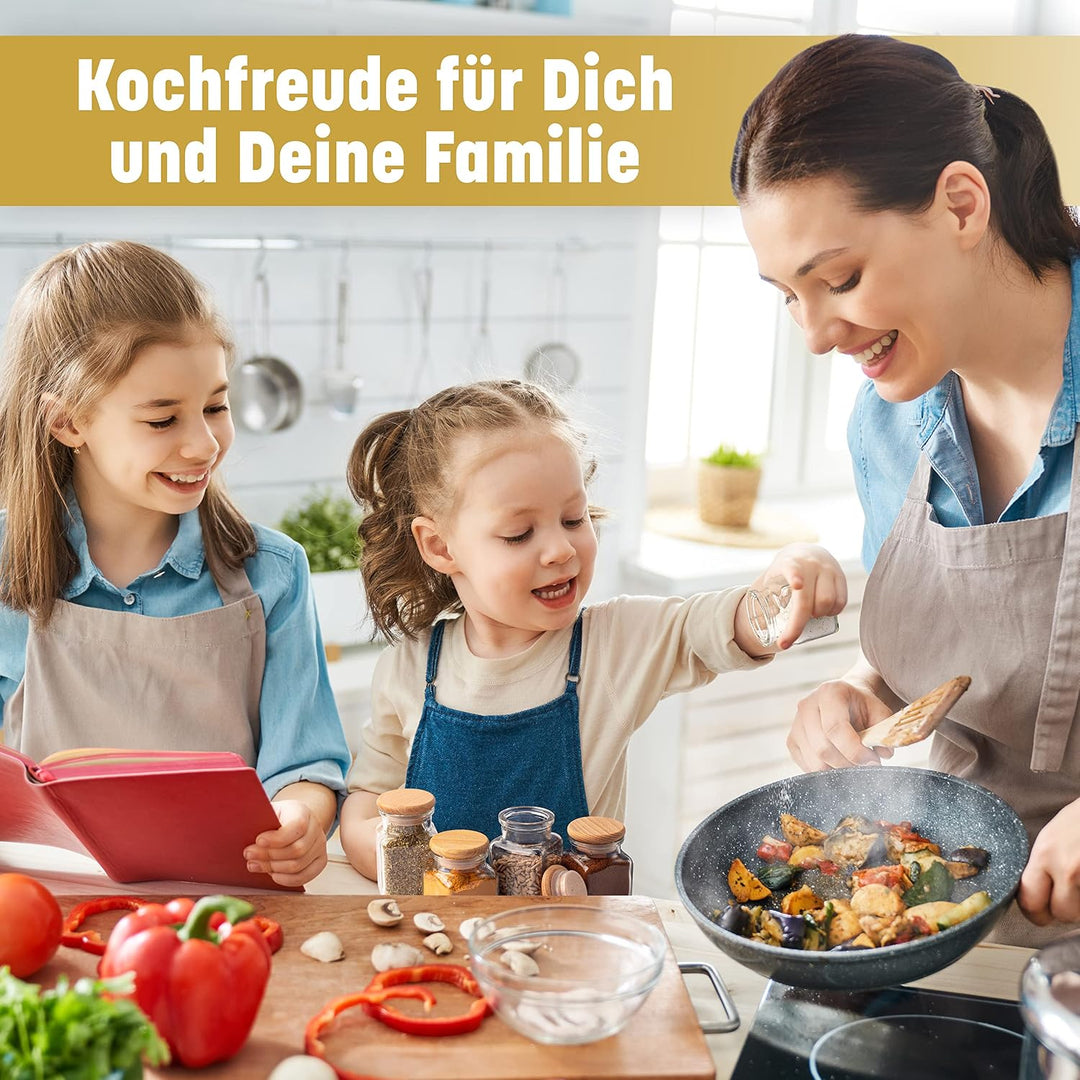EVADUESS Gewürzgläser mit Holzdeckel, 150ml x 12, Aufbewahrungsgläser, Gewürzdosen, Gewürzset, Gewür