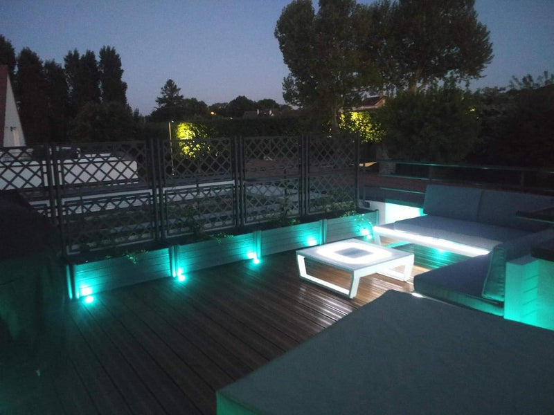 Treppen Bodeneinbaustrahler 10er Set, RGB Farbwechsel-LED Terrasse Licht IP67 Wasserdicht Terrassen