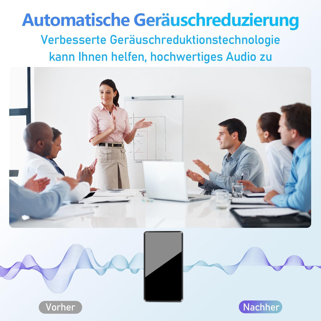 Diktiergerät Mini 64 GB - Voice-Recorder mit Sprachgesteuerter Aufnahme, Rauschunterdrückung, Audio