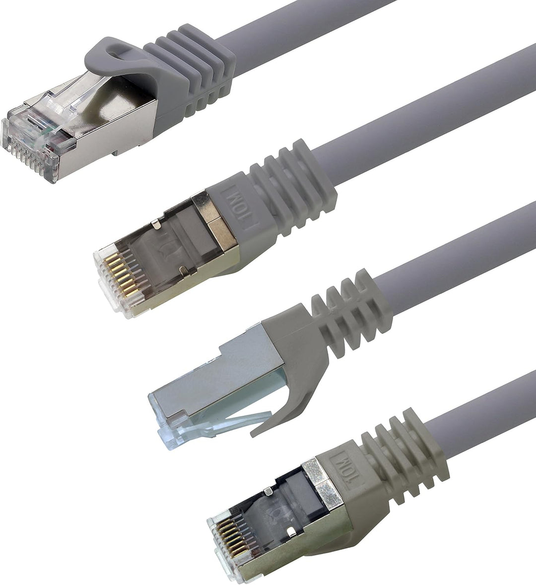 1aTTack.de 7,5m - grau - 5 Stück Cat7 Netzwerkkabel SFTP Patchkabel Lankabel Rohkabel 10GB/s - 500 M
