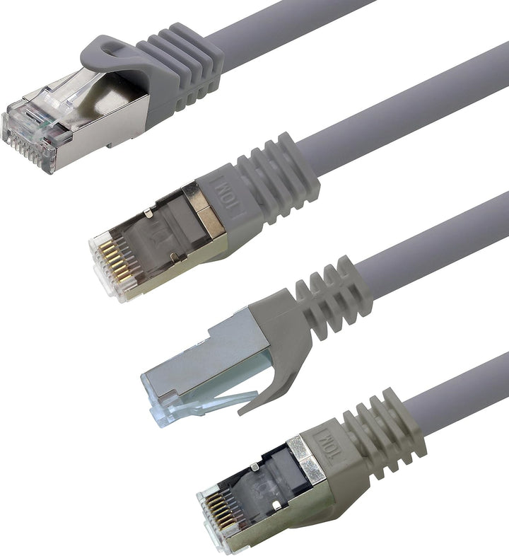 1aTTack.de 5m - grau - 5 Stück Cat7 Netzwerkkabel SFTP Patchkabel Lankabel Rohkabel 10GB/s - 500 Mhz
