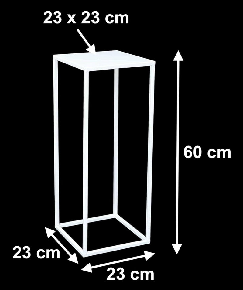 DanDiBo Blumenhocker Metall Weiss Eckig 50 - 70 cm Blumenständer Beistelltisch 96482 Blumensäule Mod