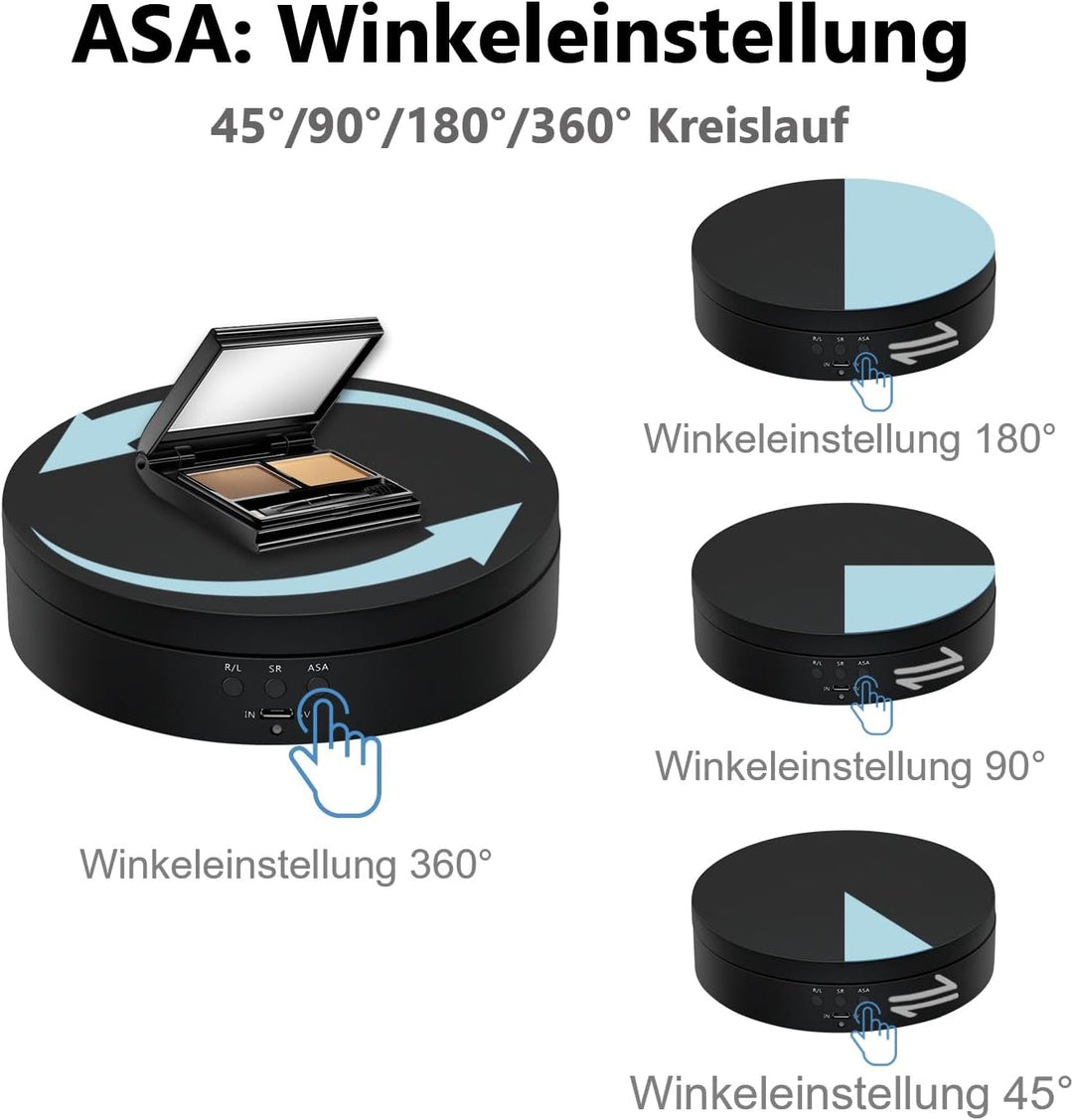 Mcbazel 360-Grad-Drehständer für Fotografie 360°, Elektrisch Drehbarer Drehteller 3KG, Motorisierter