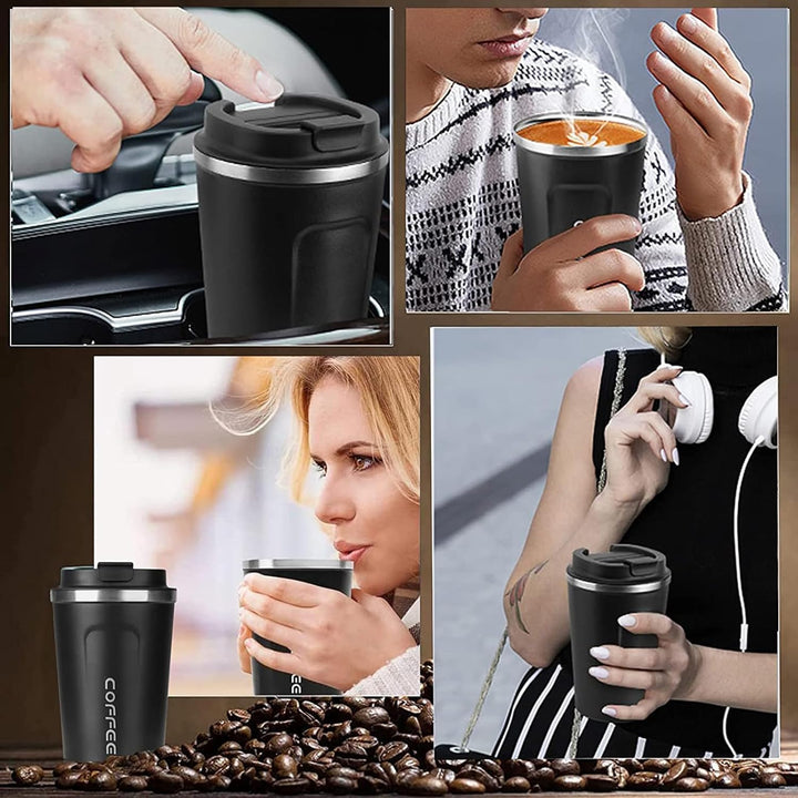 ERBO Kaffeebecher to go, Thermobecher Edelsthal, Auslaufsicher Kaffeetasse Kaffeebecher mit Deckel,