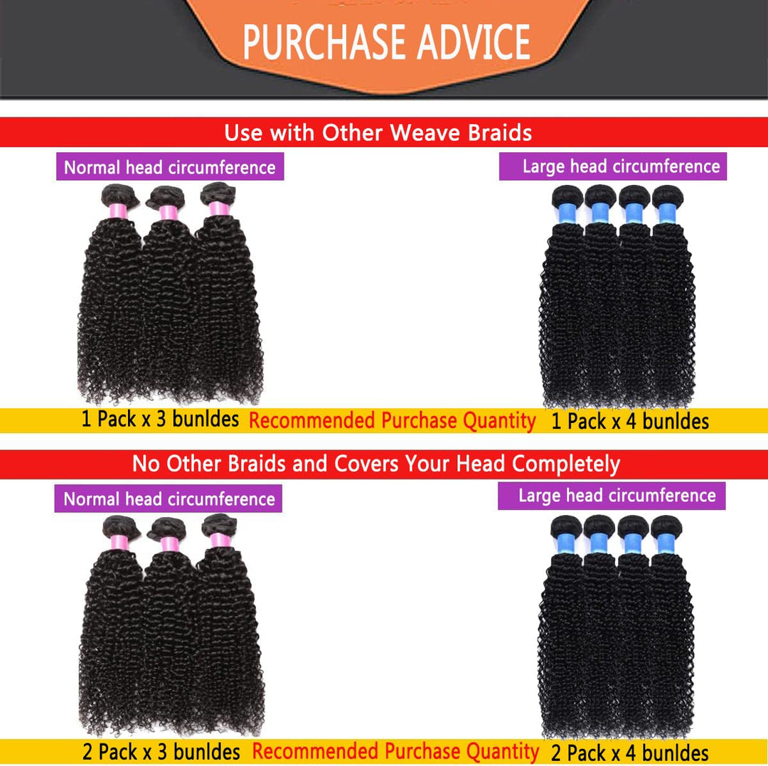 RICHAIR Human Hair Bundles, Curly Wave 3 Bundles, 12 Inches (30.48 cm), Human Hair Brazilian Curly H