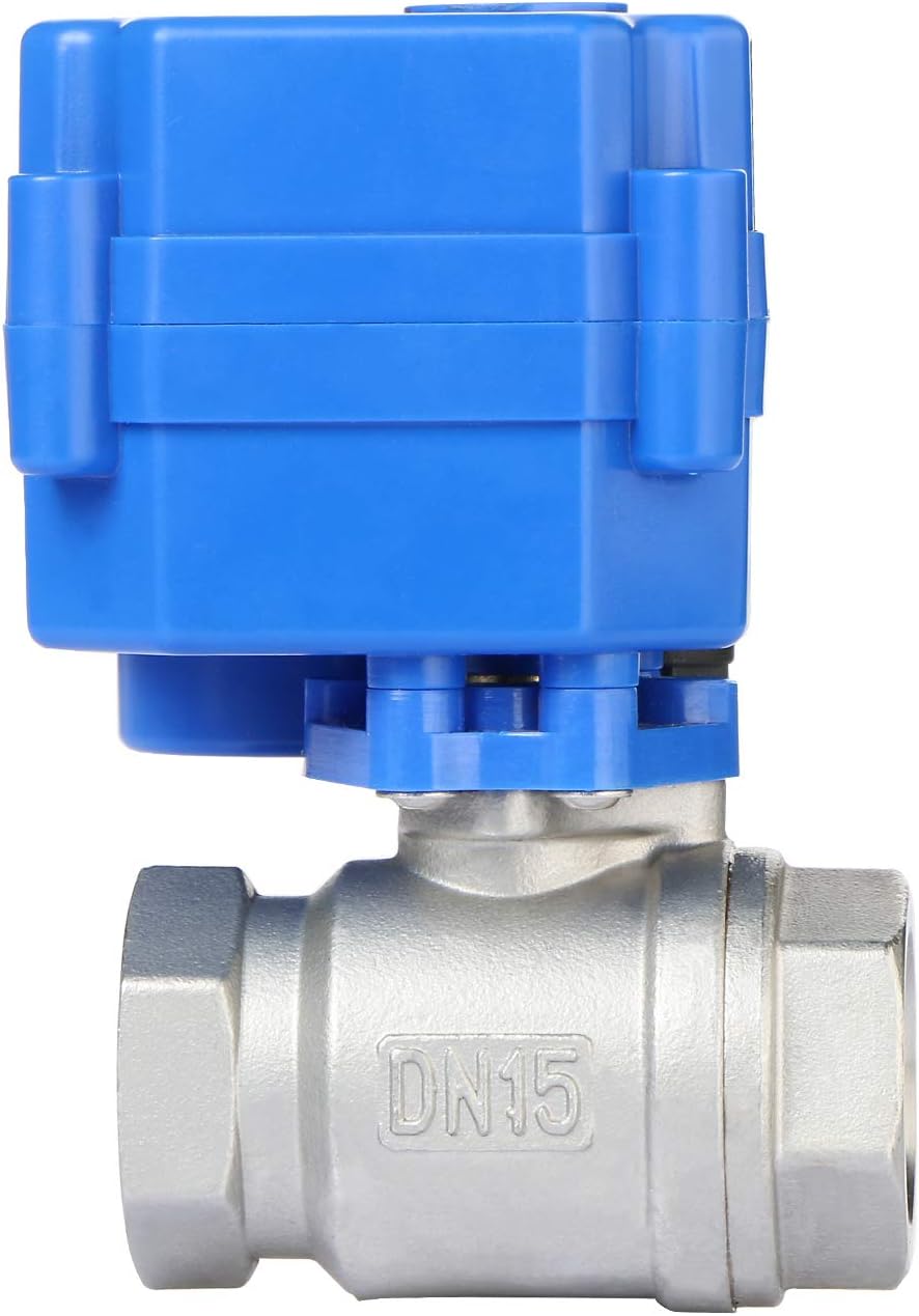 U.S. Solid 1/2" Motorkugelhahn Edelstahl Elektrische Zonenventil DN15, 9-24V AC/DC, 3 Drähte Edelsta