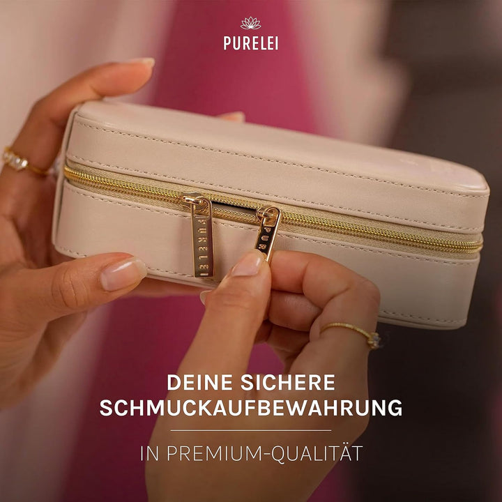 Purelei® Reiseetui für Schmuckaufbewahrung – Schmucktasche aus Kunstleder – Schmuck Organziers für d