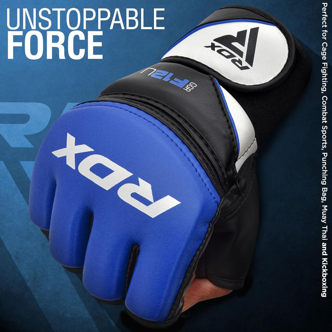 RDX MMA Maya Hide Handschuhe, Leder, Training, Kampfkunst, Boxsack, Kampf, Sparring, Kickboxen L Bla