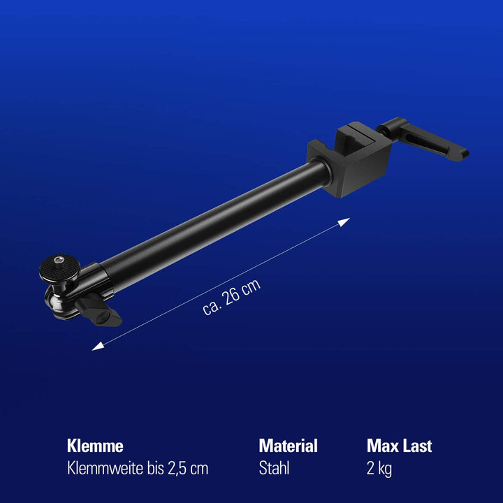 Elgato Solid Arm, Befestigungsarm mit gepolsterter Klemme für einfaches Befestigen und Anpassen von