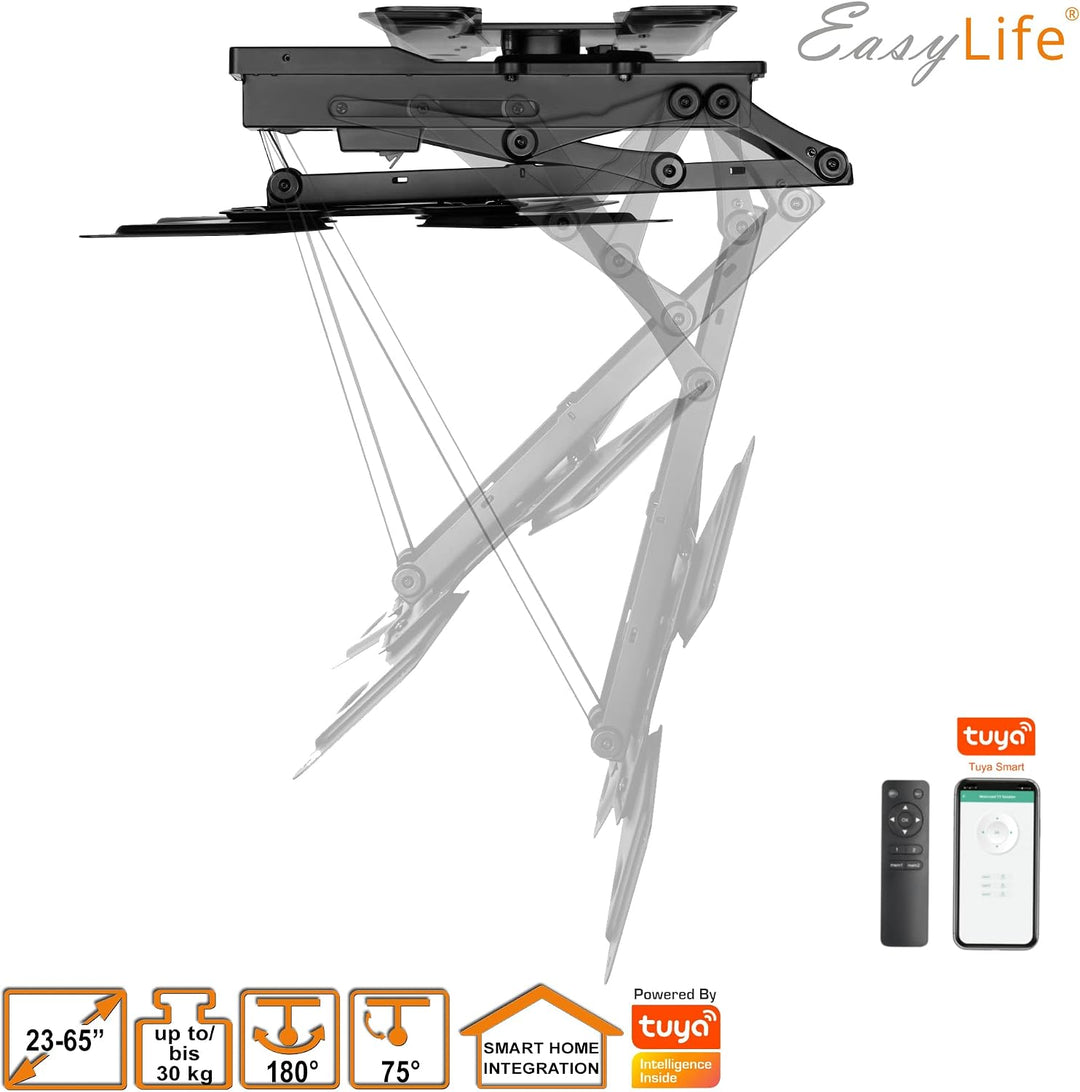 EasyLife TV Deckenhalterung elektrisch drehbar &amp; schwenkbar + Smart Home Integration, 23-65 Zoll, VE