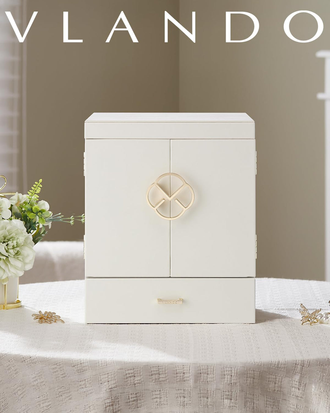 Vlando Schmuckkasten Gross, Französisches Schmuckkästchen 6 Ebenen, Schmuck Organizers Gross XXL mit