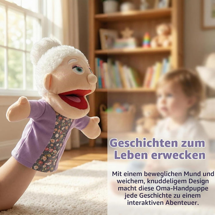 LOMTRATS Familie Handpuppen für Kinder, beinhaltet Opa, Oma, Papa, Mama, Tochter, Sohn mit beweglich