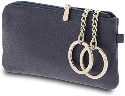 GIUDI ® - Schlüsselanhänger mit Ringen aus Kalbsleder echtes Leder Blau, Blau