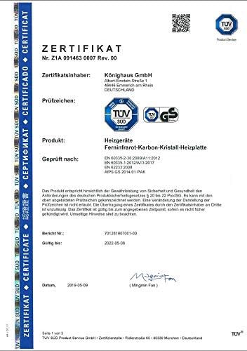 Infrarot Heizung 600 Watt Bildheizung mit Digitalthermostat Elektroheizung mit Stecker für Steckdose