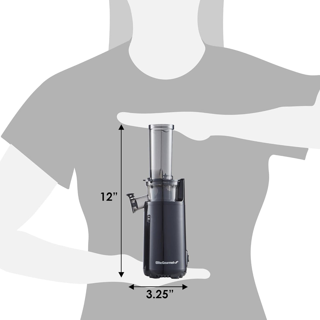 Elite Gourmet EJX600 Kompakter Kau-Entsafter, Kaltpress-Entsafter, nährstoff- und vitaminreich, leic