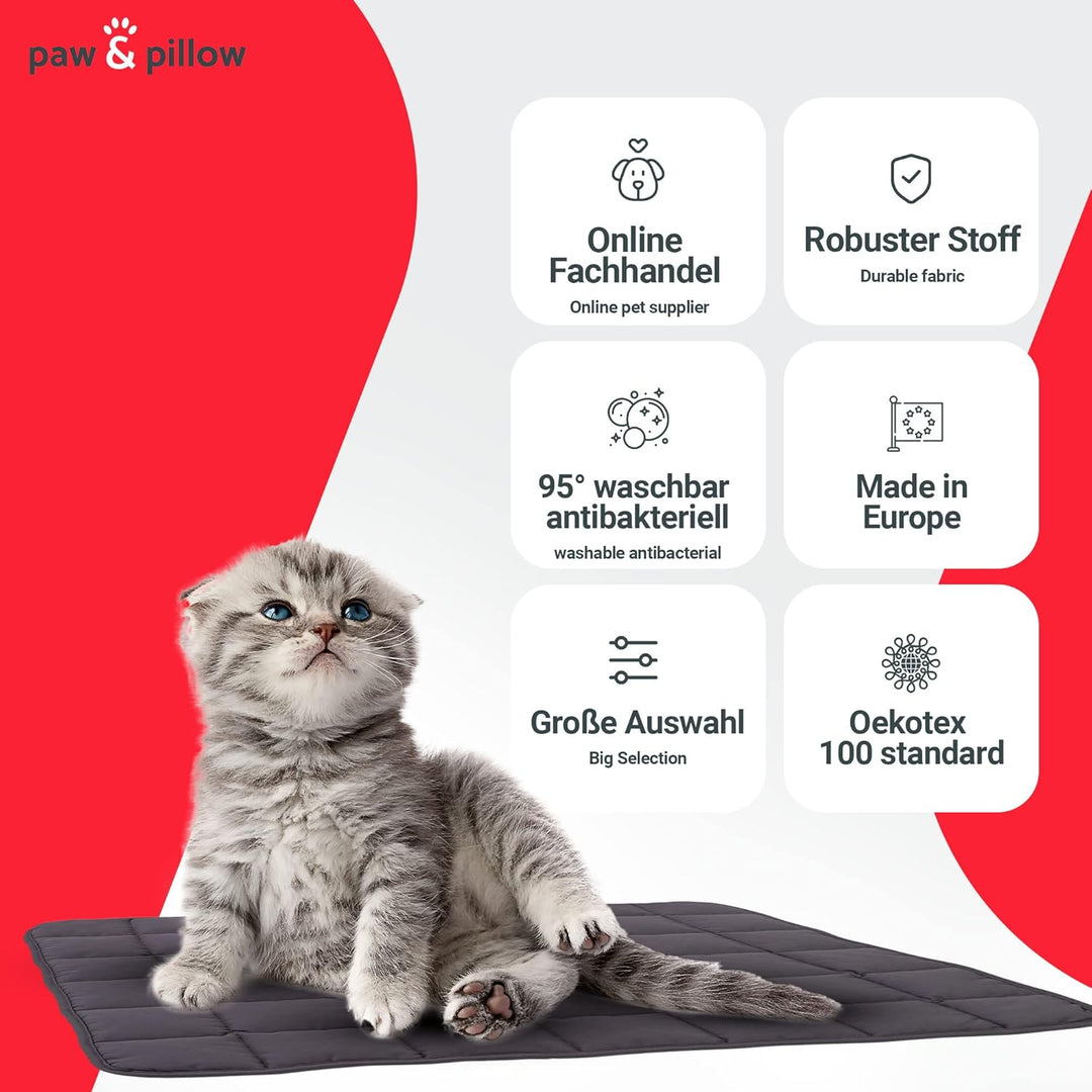 paw & pillow Hundematte für Auto, Indoor & Outdoor - Hundedecke Kratz und Kochfest bis 95° Grad, Grö