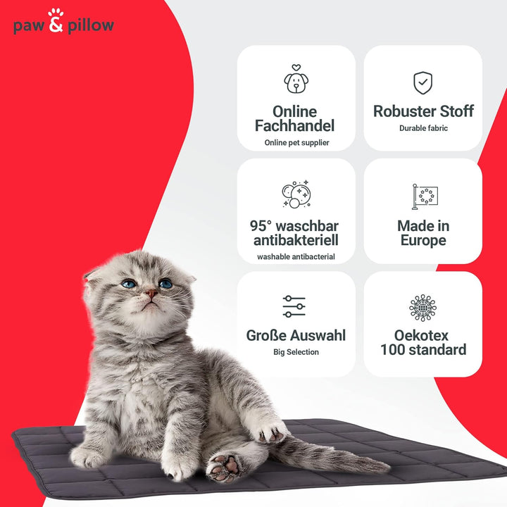 paw & pillow Hundematte für Auto, Indoor & Outdoor - Hundedecke Kratz und Kochfest bis 95° Grad, Grö