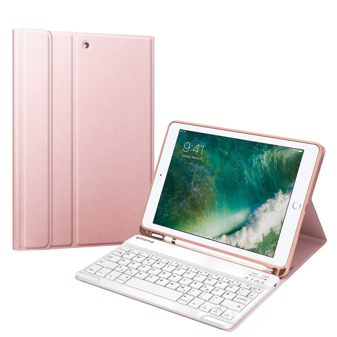 Fintie Tastatur Hülle für iPad 9.7 2018 (6. Generation), Soft TPU Rückseite Gehäuse Keyboard Case mi