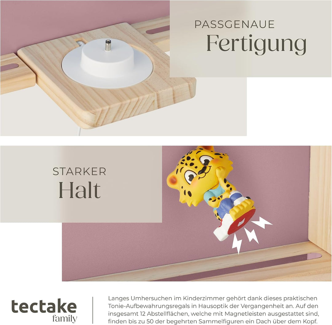 tectake® Holz Regal mit Magnetstreifen für Wand Montage, Wandregal für&