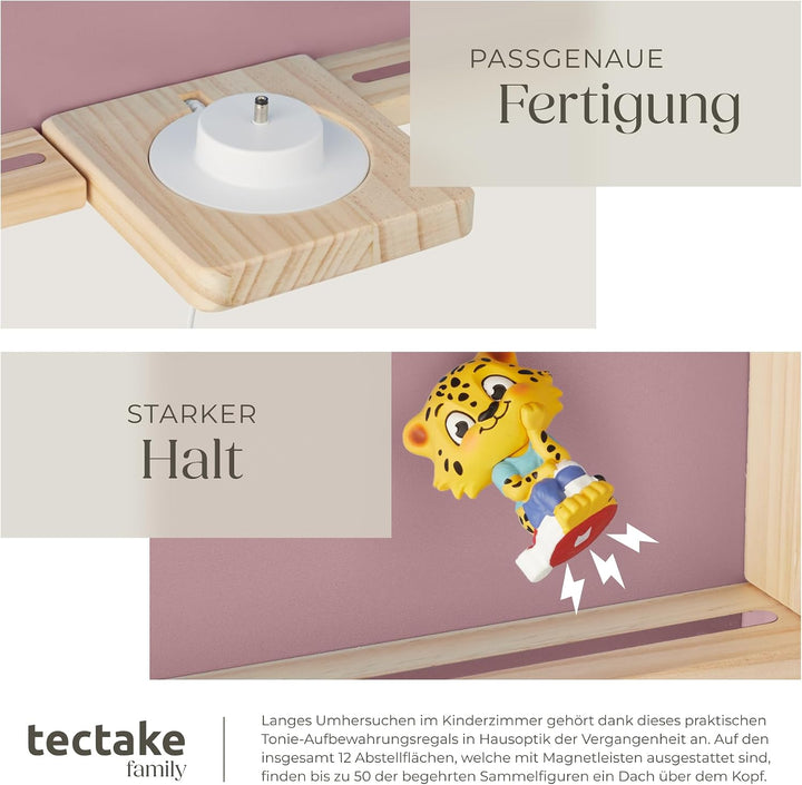 tectake® Holz Regal mit Magnetstreifen für Wand Montage, Wandregal für&