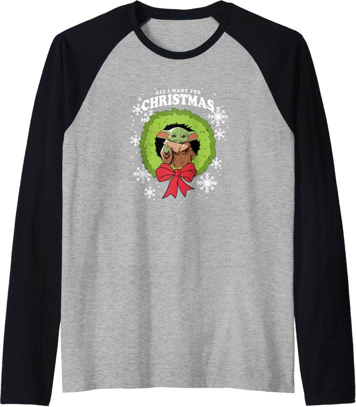 Star Wars: The Mandalorian All I Want For Christmas Raglan