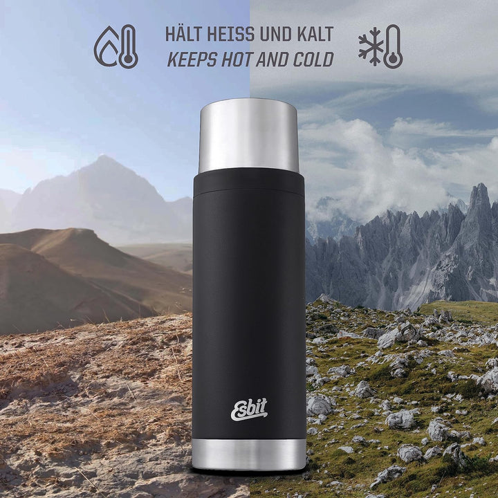 Esbit Thermoflasche Sculptor - Isolierte Flasche aus Edelstahl für warme und kalte Getränke – 500 ml