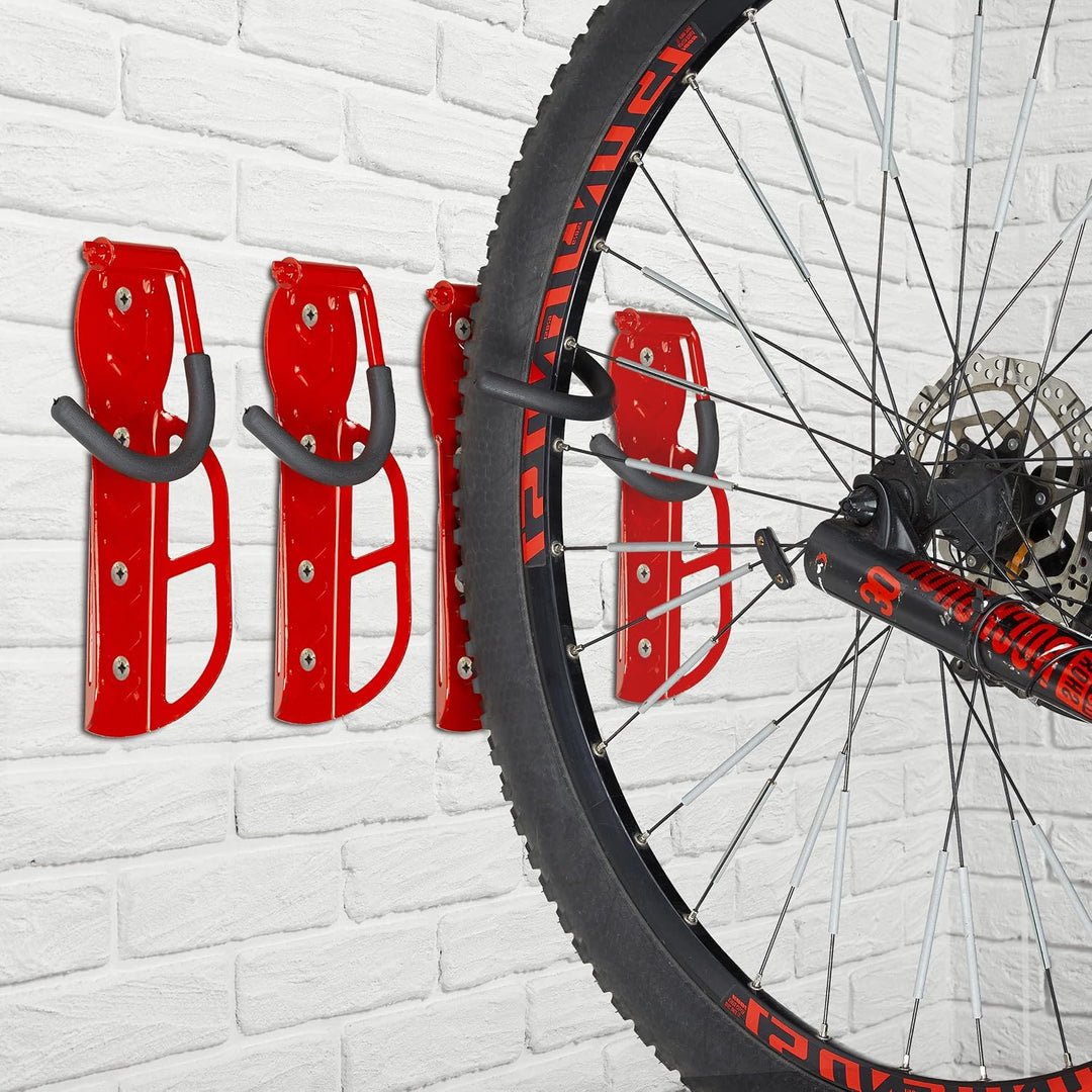 Relaxdays Fahrrad Wandhalterung 4er Set, belastbar bis 25 kg, klappbar, HBT: 26 x 11,5 x 13,5 cm, Fa