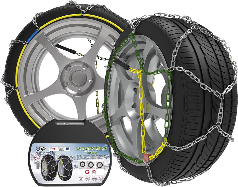 Alloy Steel Snow Chains, Schneeketten Legierung Stahl, 2 Stück x 12mm, Auto Schneeketten mit automat