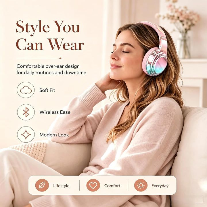 JYPS Bluetooth Kopfhörer Kinder, Kabellose Kopfhörer Bluetooth Kinder Over Ear, Kopfhörer Kinder Blu