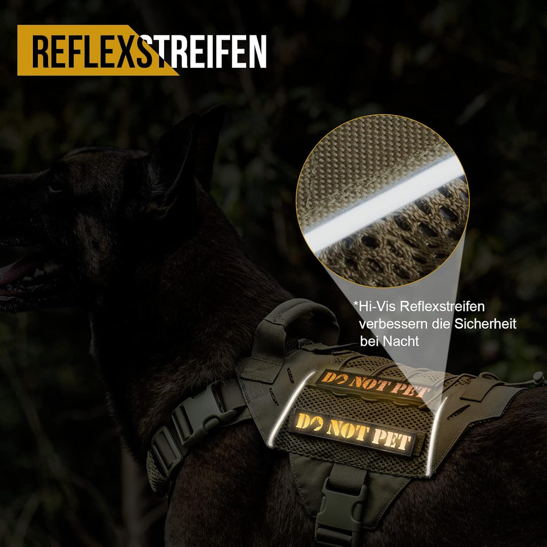 OneTigris X Commander Taktisches Hundegeschirr, Air Mesh Brustgeschirr Hund mit 1 Komfortgriff und 2