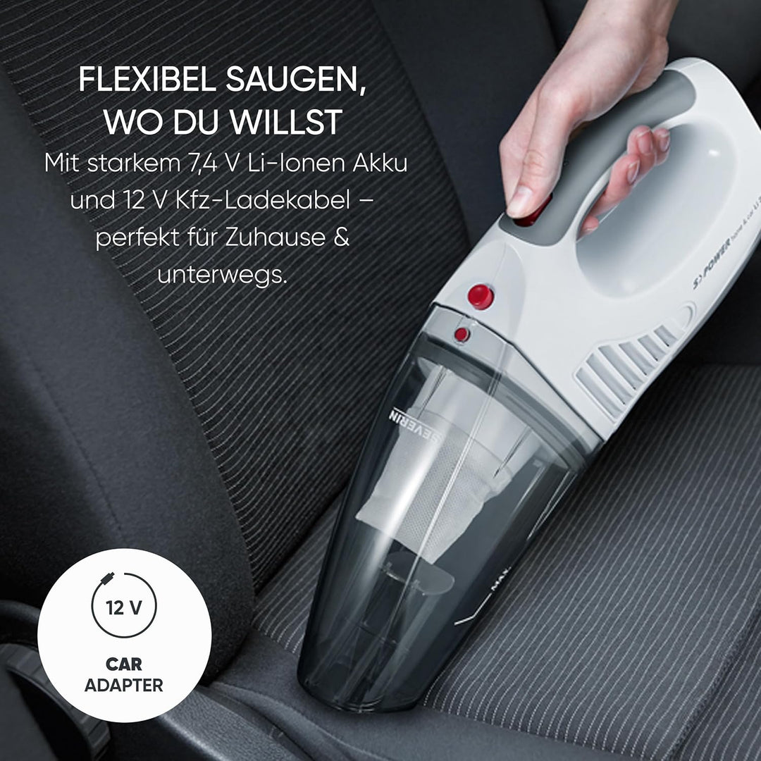 SEVERIN 3-in-1 Akku Handstaubsauger S´POWER home & car Li 20, Handsauger Nass/Trocken mit starkem 7,