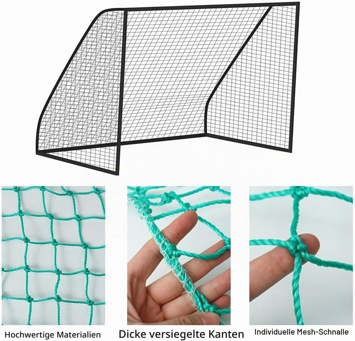 Fussball Ballfang Netz,10 cm Masche,Schutznetze aus Polyethylen,für Spielfelder,Spielplätze,Feldtren