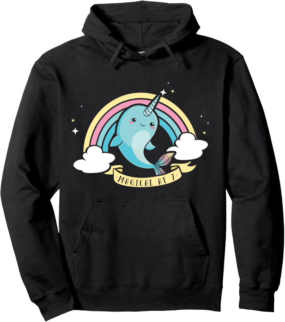 Narwal Geburtstag Design - 7. Geburtstag Kinder Pullover Hoodie