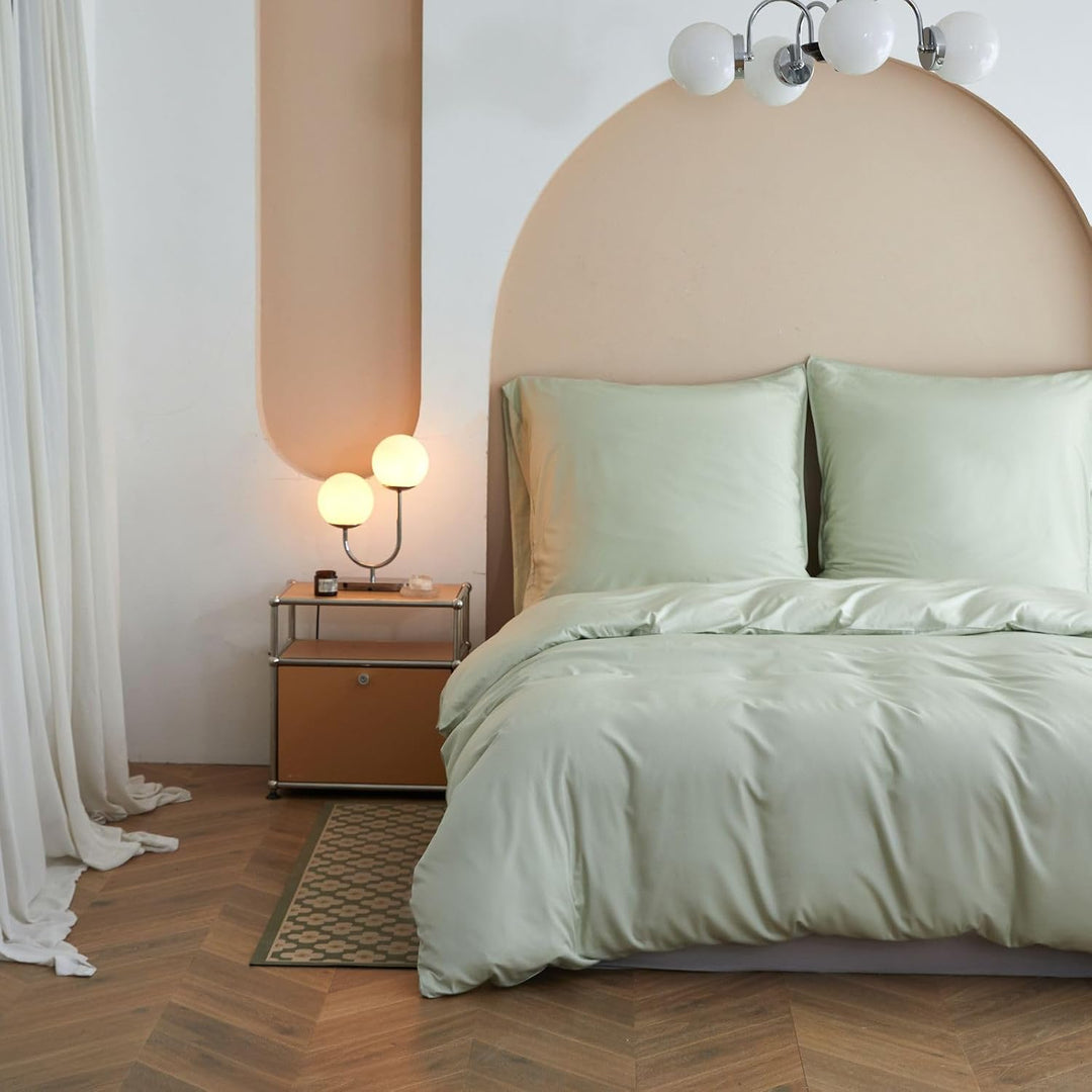Simple&amp;Opulence Bambus Bettbezug Set, Seidiger und weicher Bettbezug Kühle Bettwäsche Perfekt für Ha