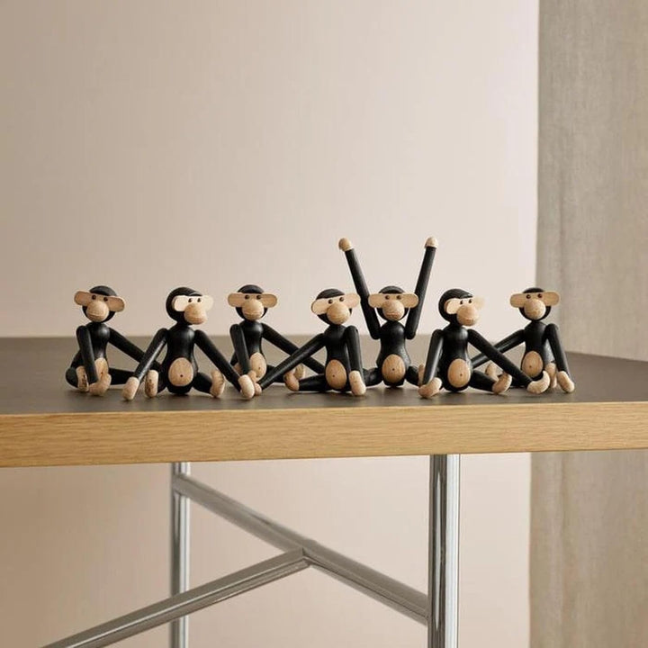 Kay Bojesen AFFE Mini Figuren 9.5 cm Affen Weihnachtsdekoration, Holz dunkel H9.5 cm Dunkel Gebeizte