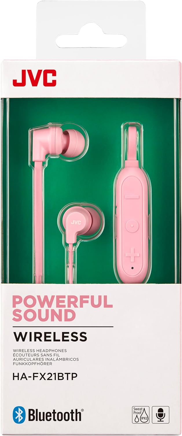 JVC JVCHAFX21BTPEAuricularesDentrodeodoBandaparacuelloBluetoothRosa