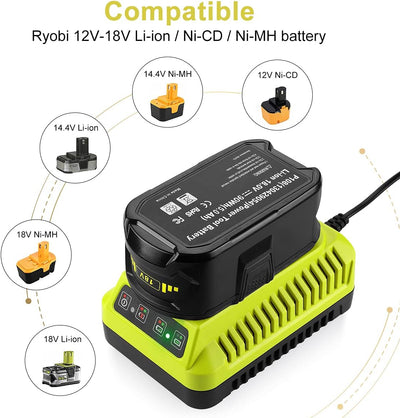 Energup P117 Ersatz Ladegerät für Ryobi ONE+ P104 P105 P102 P103 P107 P108 12V~18V Akku und 26005100