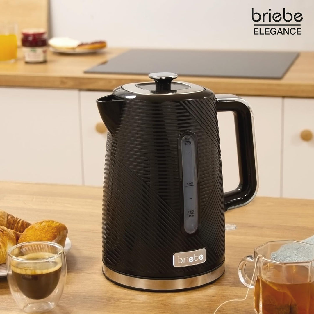 briebe Elegance Wasserkocher 1,7L Elektrischer Teekocher 2200W Schnell Aufheizender, BPA-frei, 360°