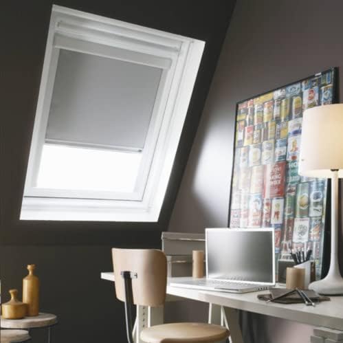 MADECOSTORE Dachrollo, kompatibel mit Velux – Weiss – L100 x H116 Modell S08 – Rahmen aus Aluminium