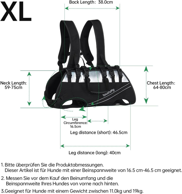 Dog Backpack Carrier for Large Dogs - Hands-Free Pet Travel Pack with 6-Point Safety System, Waterpr