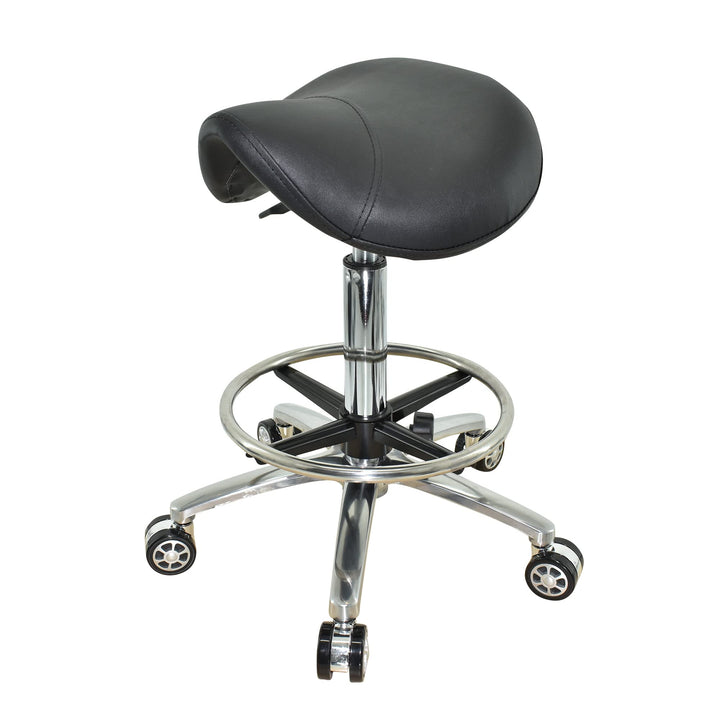 VAKON SALON - Ergonomischer Sattelhocker auf Rollen, höhenverstellbar von 55-75 cm mit Fussring - Dr