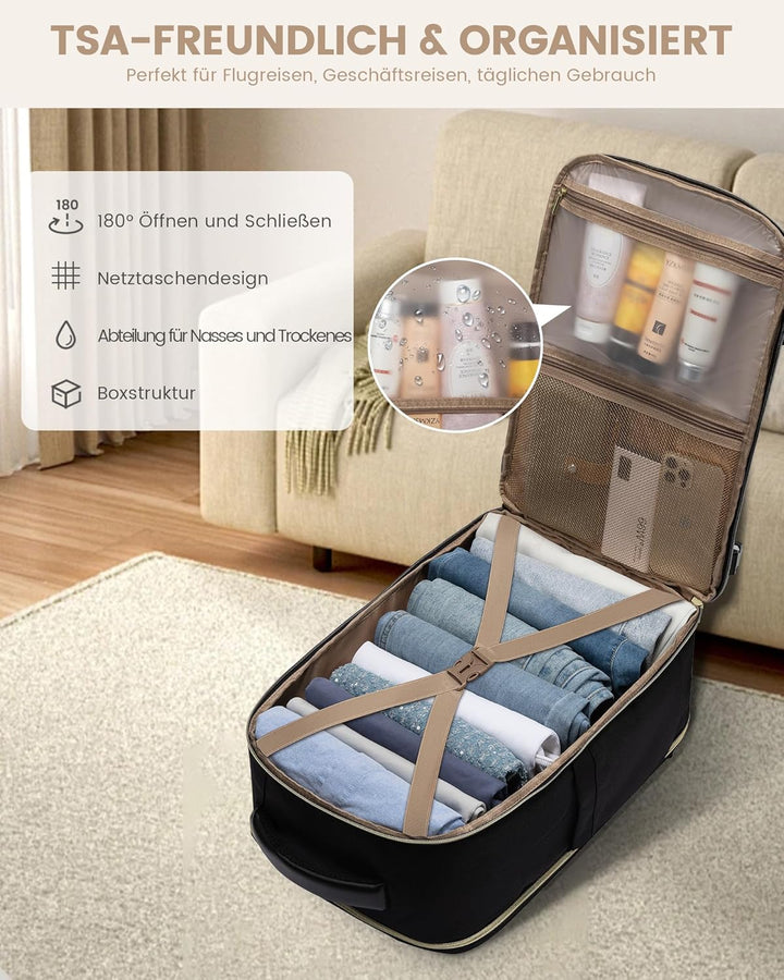 LOVEVOOK Handgepäck Rucksack, 17.3 Zoll Rucksack Handgepäck Flugzeug, Gross Reiserucksack Damen Spri