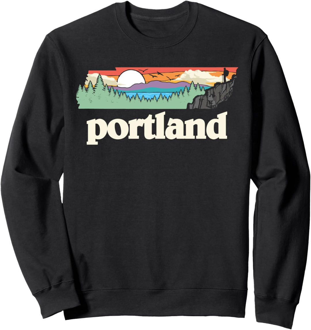 Portland Tennessee Outdoors Retro Nature Graphic Sweatshirt