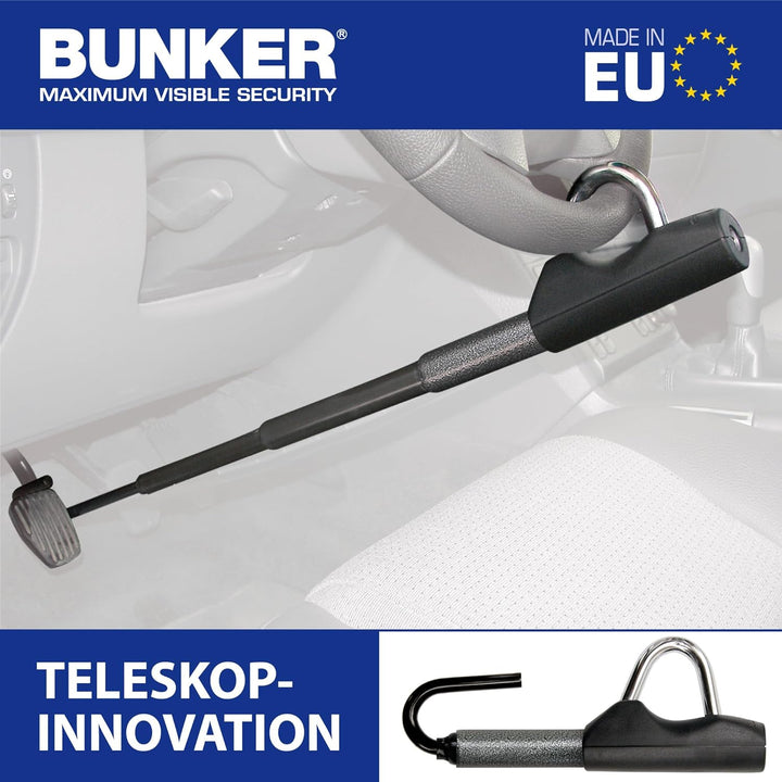 BUNKER BT29B Lenkradschloss Diebstahlsicherung Teleskop Lenkrad Pedal, Universal SUV