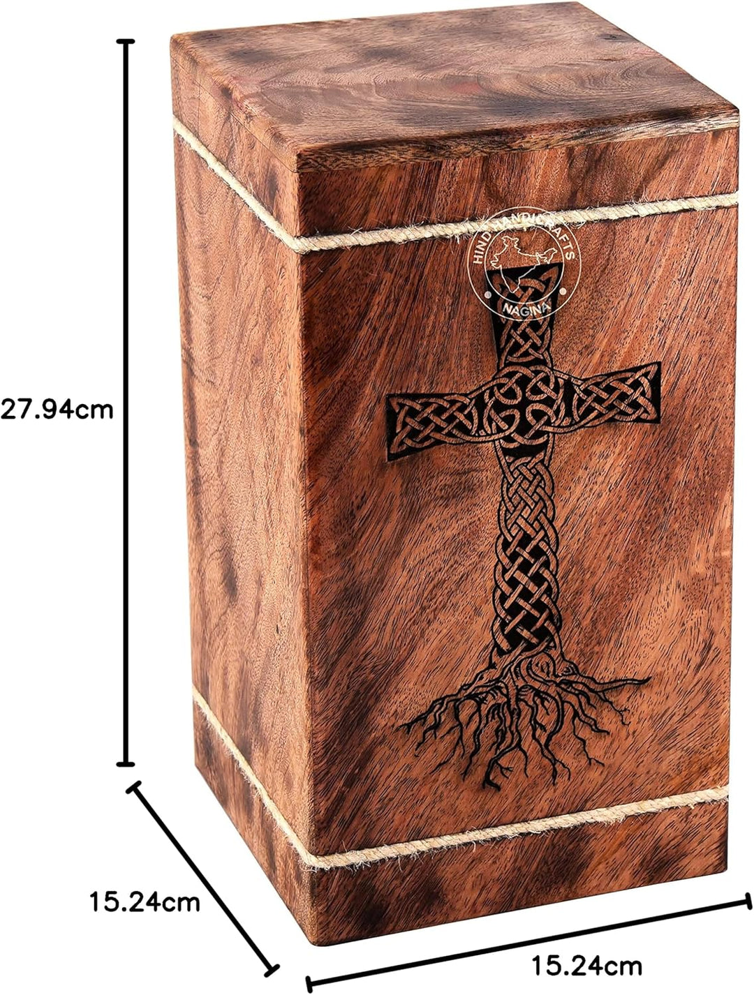 Mangoholz Urnen für menschliche Asche Erwachsene gross – Holzurne für Columbarium – Beerdigungsurne